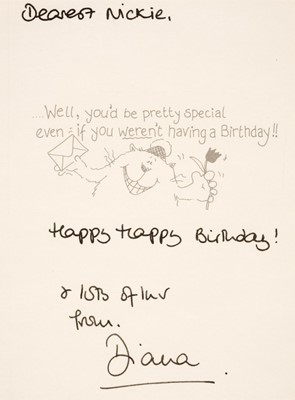 Lot 267 - Diana, Princess of Wales. A signed Birthday Card, c. 1987