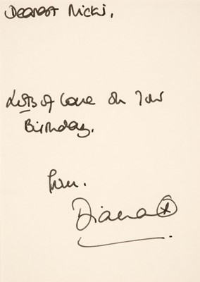 Lot 277 - Diana, Princess of Wales. A signed Birthday Card, [1992]