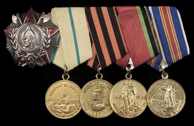 Lot 292 - WWII Russian medals awarded to Lieutenant Aleksandr Mikhailovich Terentyev, Ski Company Commander