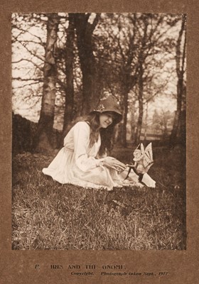 Lot 128 - Cottingley Fairies. Iris and the Gnome, copyright 1917, printed by Harold Snelling, c. 1920