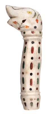 Lot 373 - Mogul alabaster dagger handle, early 20th century