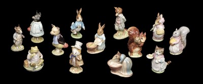 Lot 618 - Beswick. Beatrix Potter figures, each with Beswick gold oval, issued 1955-1972