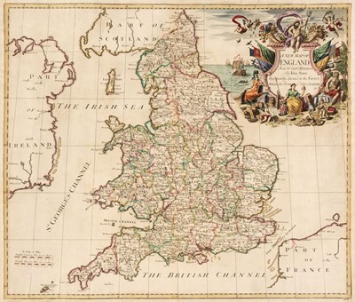 Lot 90 - England & Wales. A collection of eleven maps, 17th & 18th century