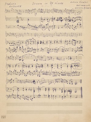 Lot 355 - Milstein (Nathan, 1903-1992).  A rare and important Autograph Music Manuscript, no place or date