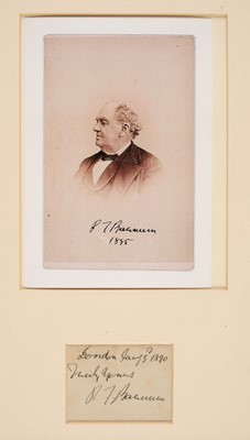 Lot 323 - Barnum (Phineas T., 1810-1891). Autograph Signature, London, 1890