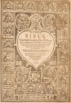 Lot 235 - Bible [English]. The Bible. Translated according to the Ebrew and Greeke, 1608