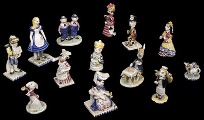 Lot 610 - Alice in Wonderland. A group of pottery figurines by Peggy Foy