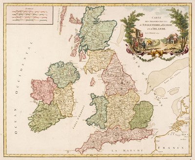 Lot 86 - De Vaugondy (Robert). Carte des Grandes Routes D'Angleterre, D'Ecosse et D'Irlande [1757 - 68]