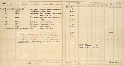 Lot 42 - WWII RAF pilot's flying log book, kept by 'Lysander' pilot Squadron Leader E.H.I. Webber