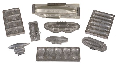 Lot 74 - Airship Moulds. An Edwardian alloy airship chocolate mould, circa 1900