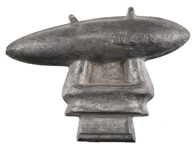 Lot 74 - Airship Moulds. An Edwardian alloy airship chocolate mould, circa 1900