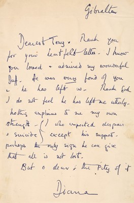 Lot 334 - Cooper (Duff, 1890-1954). Autograph Postcard Signed, to Anthony Eden, regarding Churchill, dated 14. 1. 52
