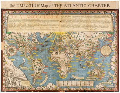 Lot 127 - World. Gill (Macdonald). The "Time and Tide" Map of the Atlantic Charter, 1944