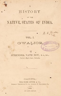 Lot 26 - Roy (Surenda). A History of the Native States of India, volume 1 only [all published], 1st ed, 1888