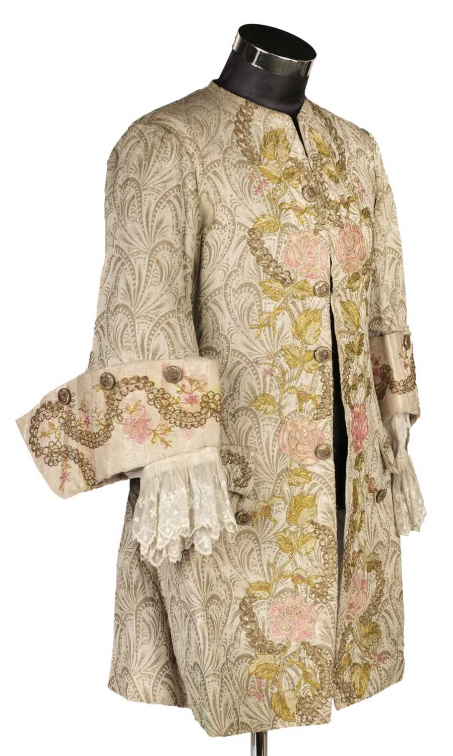 Lot 779 - Theatre Costume. A brocade frock coat, worn