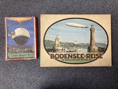 Lot 76 - Airship Games. Early airship and early aviation board games and jigsaw puzzles