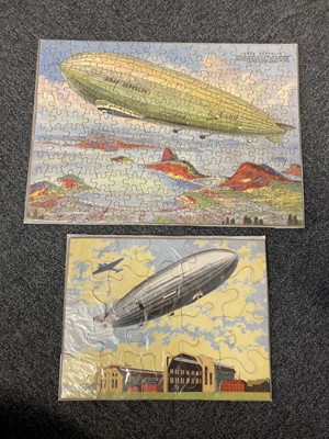 Lot 76 - Airship Games. Early airship and early aviation board games and jigsaw puzzles