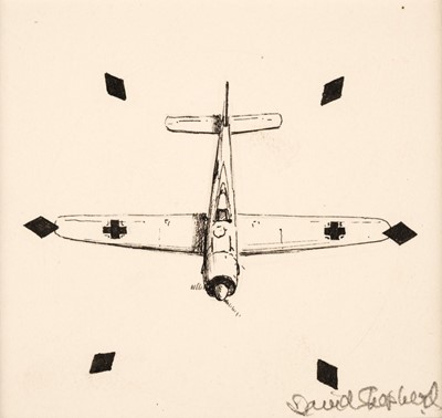 Lot 56 - Shepherd (David, 1931-2017). Focker Wulf 190 in Gyroscopic sight (ii), pen and ink