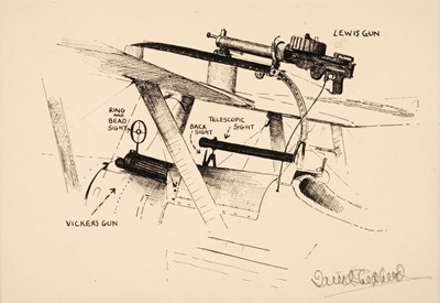 Lot 57 - Shepherd (David, 1931-2017). Gun sights SE 5, pen and ink