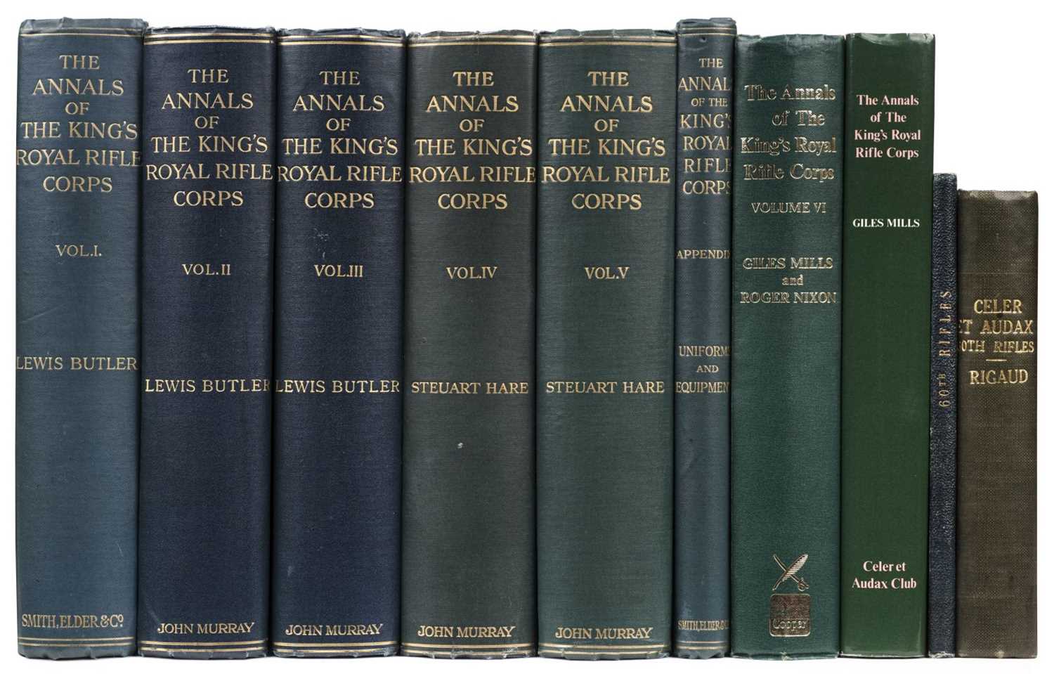 Lot 348 - Butler (Lewis, editor). The Annals of the King's Royal Rifle Corps, 8 volumes, 1st editions, 1913-79