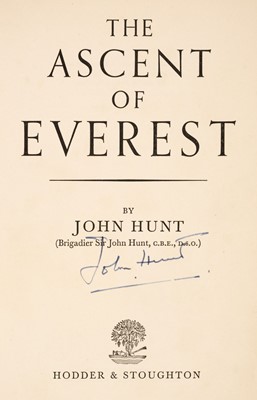 Lot 17 - Hunt (John). The Ascent of Everest, 1st edition, signed, London: Hodder & Stoughton, 1953