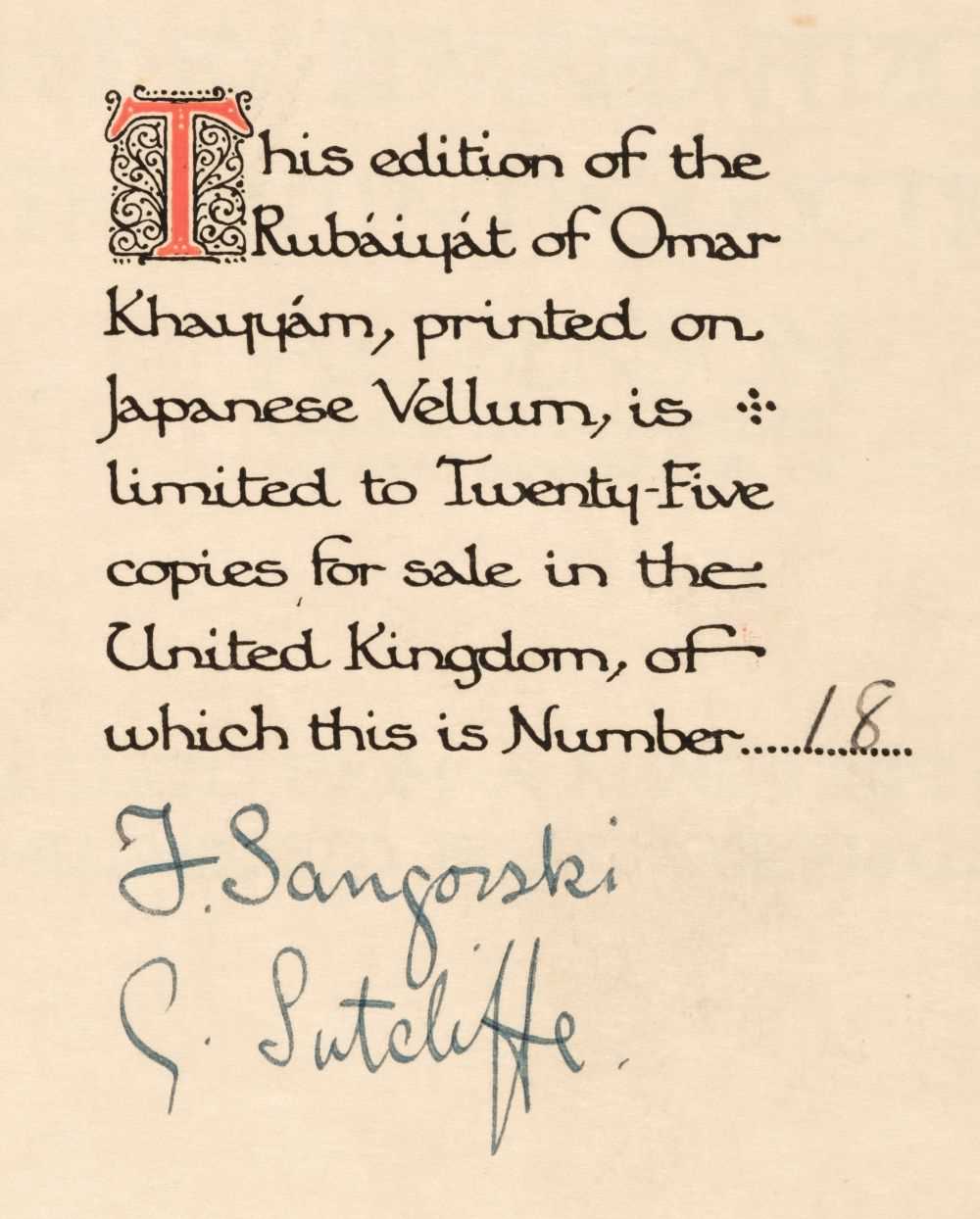 Lot 554 - Sangorski & Sutcliffe Binding. Rubaiyat of Omar Khayyam, 1911