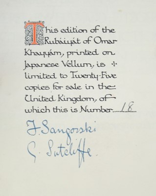 Lot 554 - Sangorski & Sutcliffe Binding. Rubaiyat of Omar Khayyam, 1911