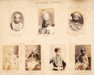 Lot 33 - India. A group of 20 photographic portraits and one other, 1870s