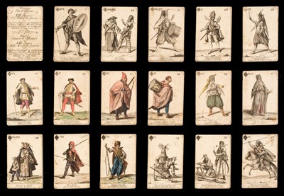 Lot 286 - Swiss playing cards. Nouveau Jeu d'Officiers, Geneva, Switzerland: Johann Rudolf Hauser, 1744