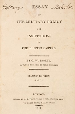 Lot 295 - Pasley (Charles). Essay on the Military Policy and Institutions of the British Empire, Part 1, 1811