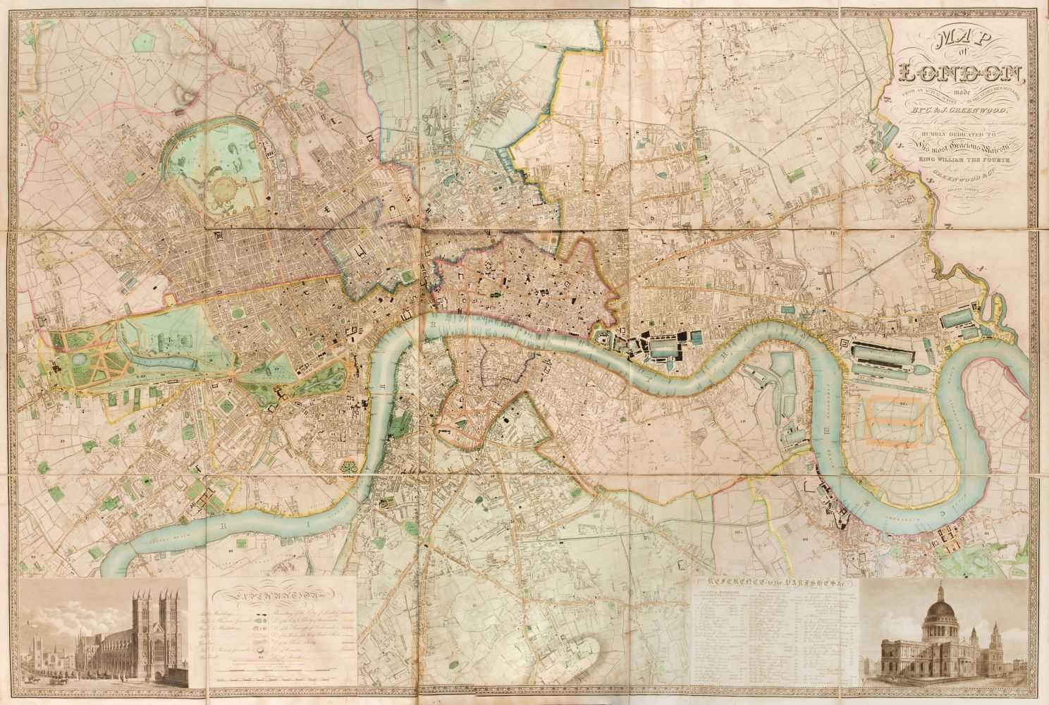 Lot 106 - London. Greenwood (C & J), Map of London, 1830