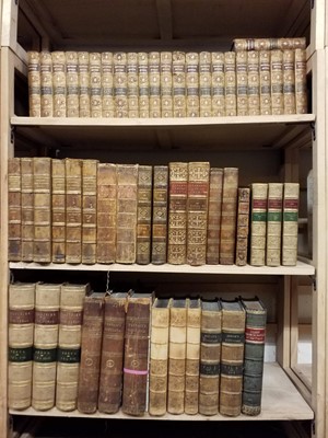 Lot 376 - Bindings. A collection of approximately 85 volumes of 19th century leather bound literature