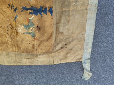Lot 683 - Chinese Panel. Embroidered with figures, 18th c., & other fabric, & Ancester Portrait