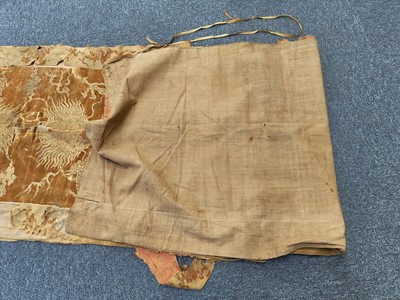 Lot 683 - Chinese Panel. Embroidered with figures, 18th c., & other fabric, & Ancester Portrait