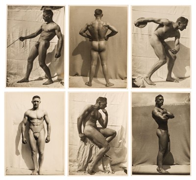 Lot 167 - Male nude. A group of 6 vintage photographs of bodybuilder Frank Bell, 1937/40