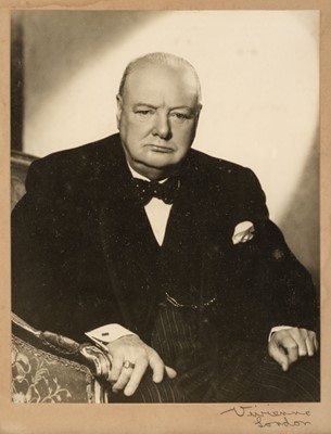 Lot 105 - Churchill (Winston Spencer, 1974-1965). Portrait by Vivienne [Studios], London, 1955