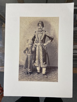 Lot 35 - India. A group of 8 individual and group portrait photographs, 19th & 20th century