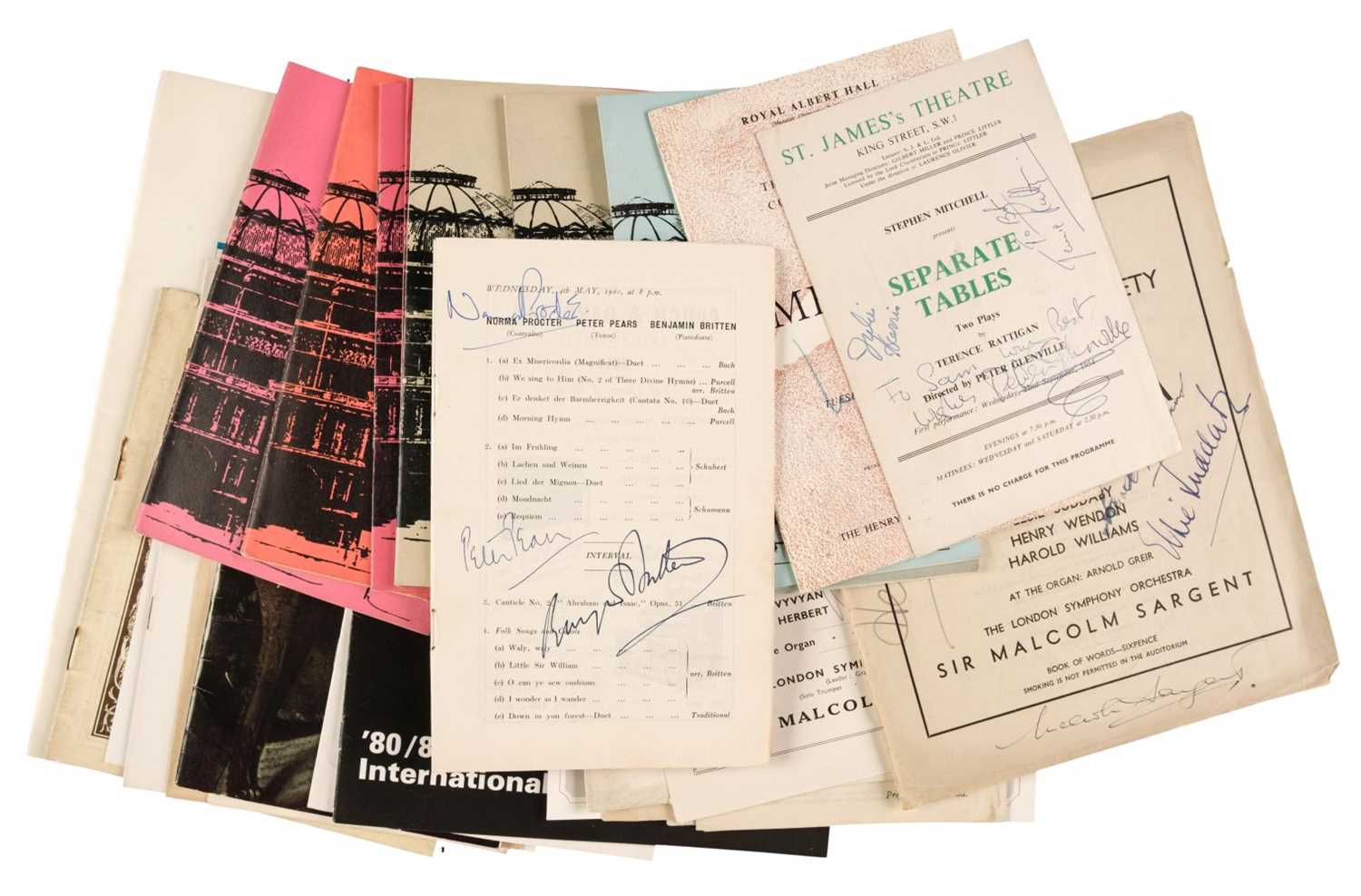 Lot 367 - Signed Concert Programmes. A good collection