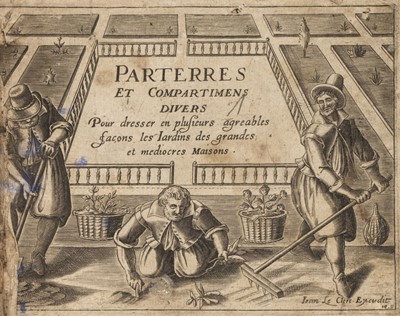 Lot 334 - Le Clerc (Jean). Parterres... pour dresser... les Jardins des grandes et mediocres Maisons, circa 1600