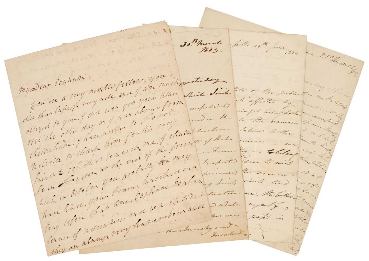 Signned Letters Lot 300 - Military Letters. A group of 4 Autograph