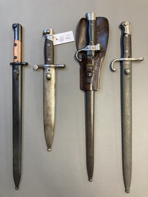 Lot 315 - Bayonets. Argentinian Mauser bayonet, M1909 and other bayonets