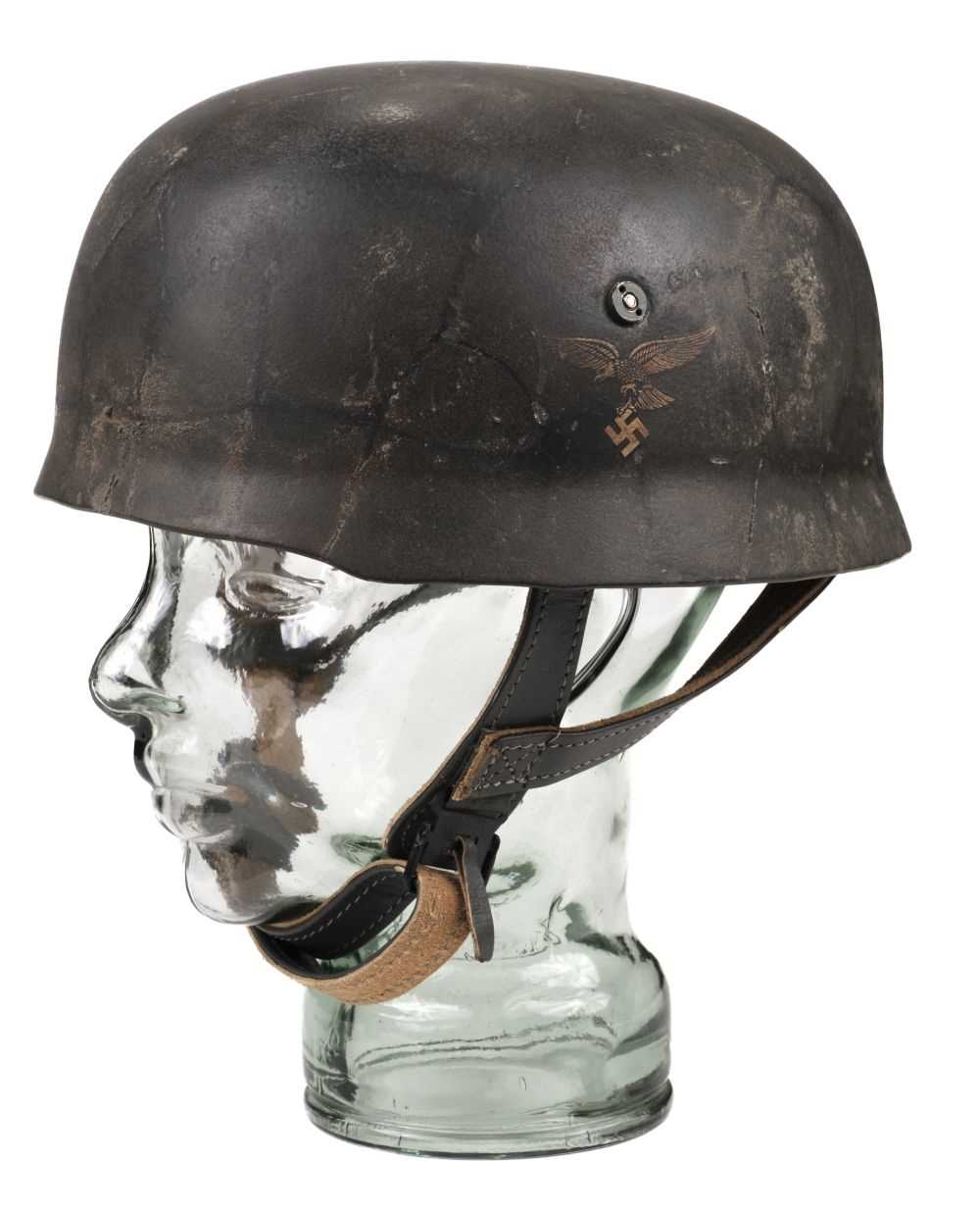 Lot 151 - German Helmet. WWII German Paratroopers (Fallschirmjäger) reproduction steel helmet