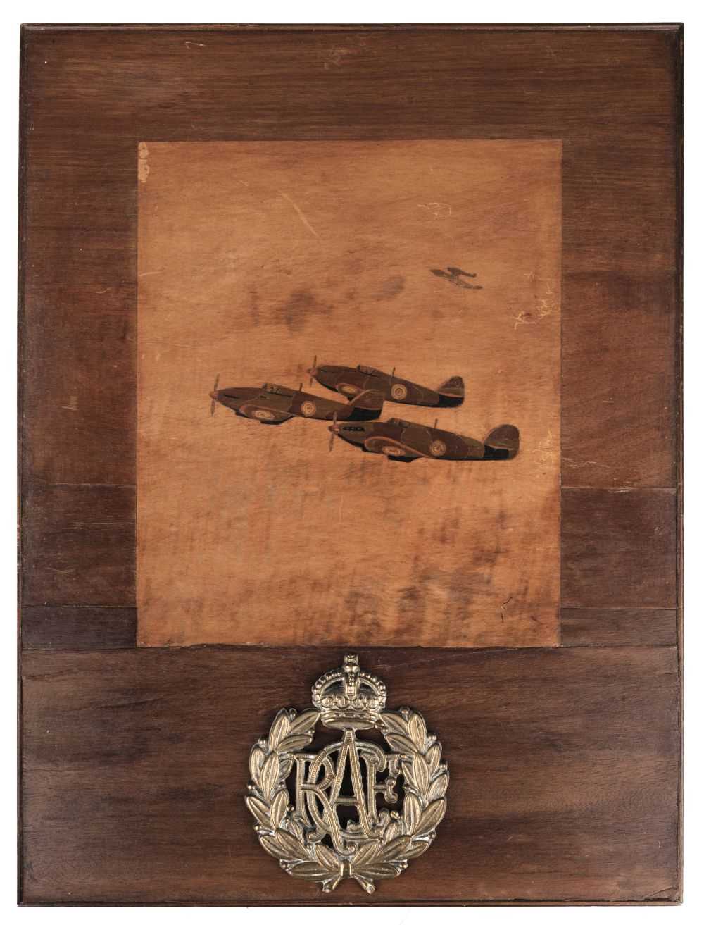 Lot 230 - Royal Canadian Air Force. WWII RCAF Hawker Hurricanes wall-hanging artwork, circa 1940s