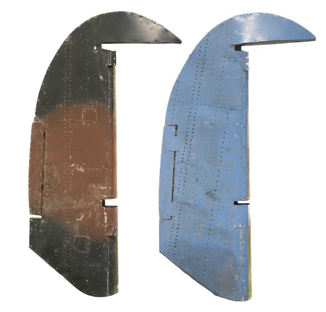 Jet Rudders Lot 153 - Aircraft Rudders. WWII period aircraft tail