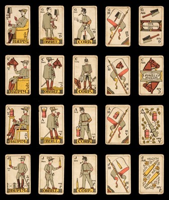 Lot 287 - Swiss playing cards. Occupation of the Borders, St Gallen: E. Funke & Cie, 1915, & 15 others