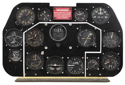 Lot 121 - American aircraft cockpit instrument panel, probably from a P-51