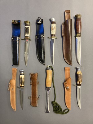 Lot 344 - Various sheath knives, mostly Scandinavian