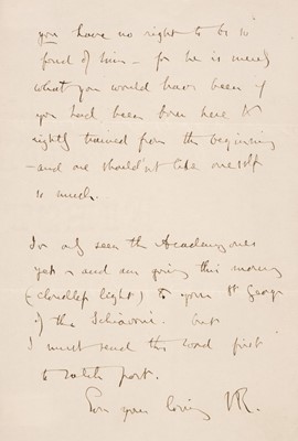 Lot 366 - Ruskin (John, 1819-1900). Autograph Letter Signed with initials 'J. R.', Venice, 13 May 1869