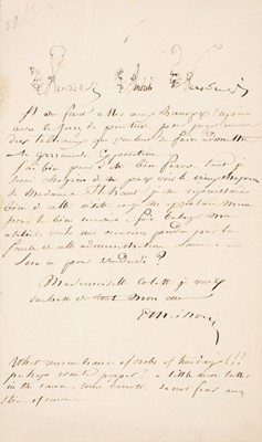 Lot 352 - Lear (Edward, 1812-1888). Autograph Letter Signed, 'Edward Lear', 17 Stratford Place, [London]