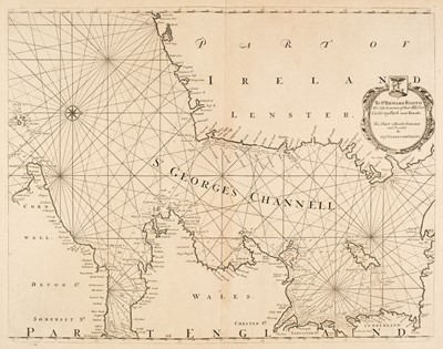 Lot 114 - Sea Charts. Collins (Capt. Greenville), Untitled Chart of the Irish Sea, circa 1720